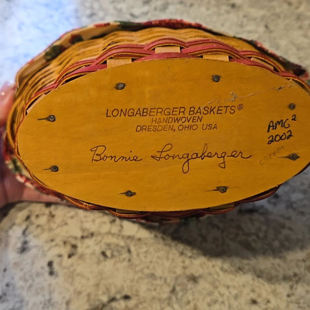 Longaberger 2002 Geranium Basket & Accessories